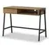 Jersey Oak 1 Drawer Office Desk - Waxed Oak, Black