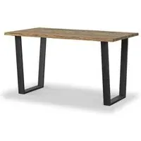 Jersey Oak 4-Seater Dining Table - Waxed Oak, Black