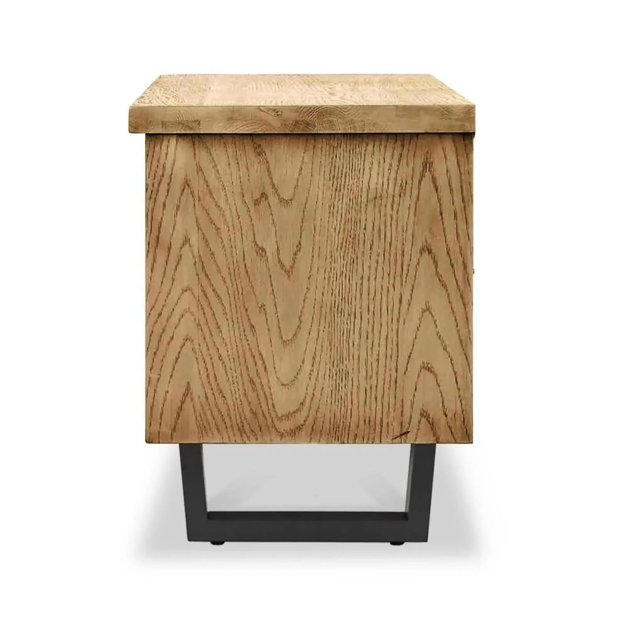 Jersey Oak Large TV Unit with Storage - Waxed Oak, Black