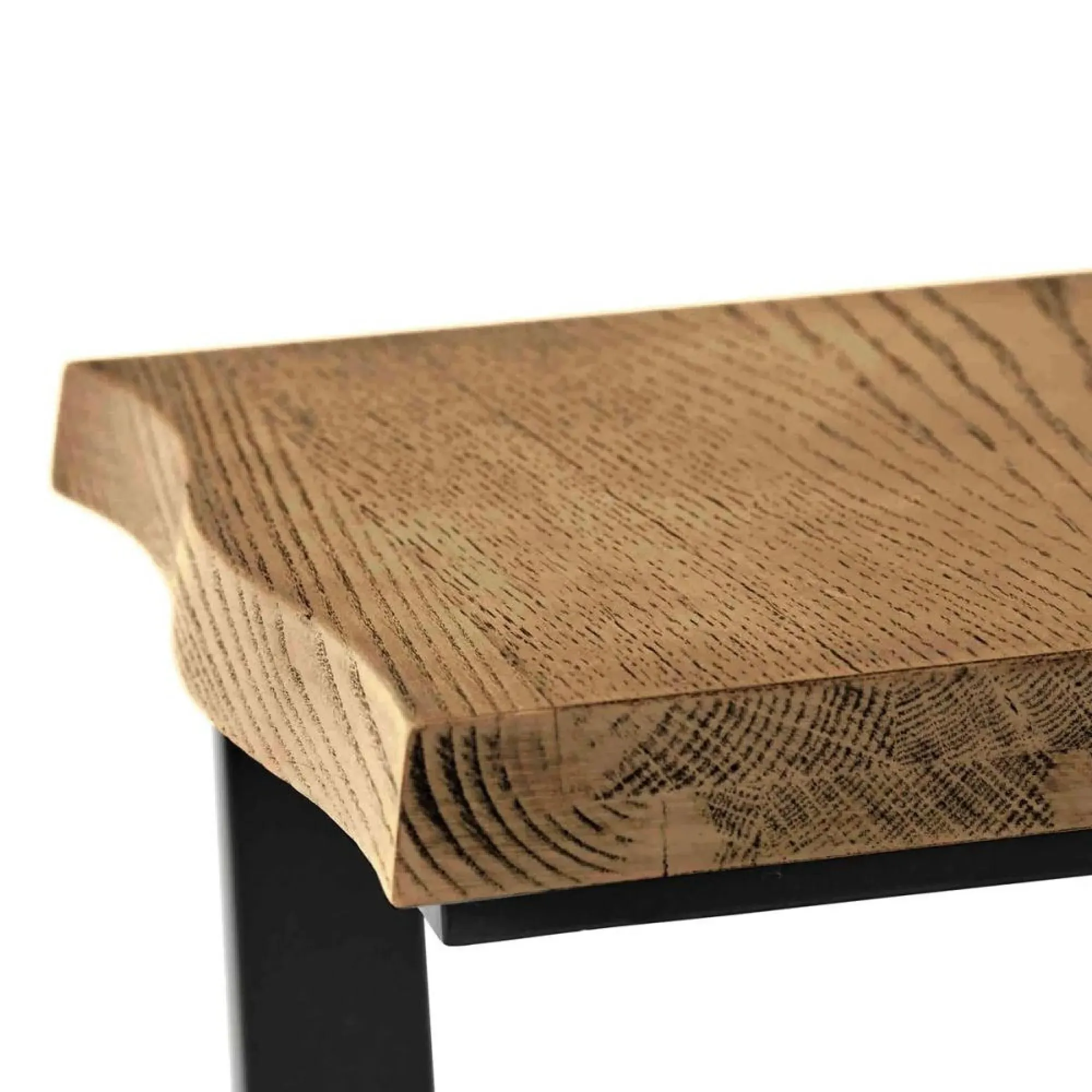 Jersey Oak Square Side Table - Waxed Oak, Black