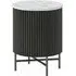 Lucas 1 Door Fluted Bedside Table - Black, Marble