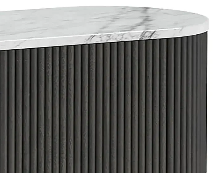 Lucas 150cm Fluted Curved TV Unit - Black, Mango Wood