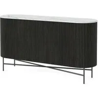 Lucas Medium 2 Door Fluted Sideboard - Black, Mango Wood