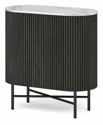 Lucas Mini 2 Door Fluted Sideboard - Black, Mango Wood image