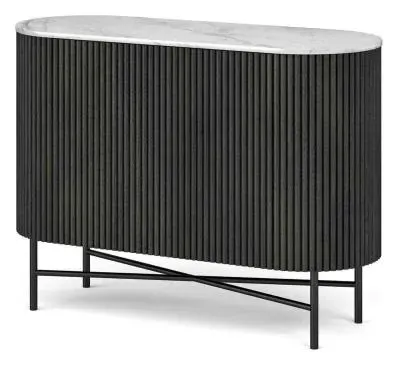 Lucas Small 2 Door Fluted Sideboard - Black, Mango Wood