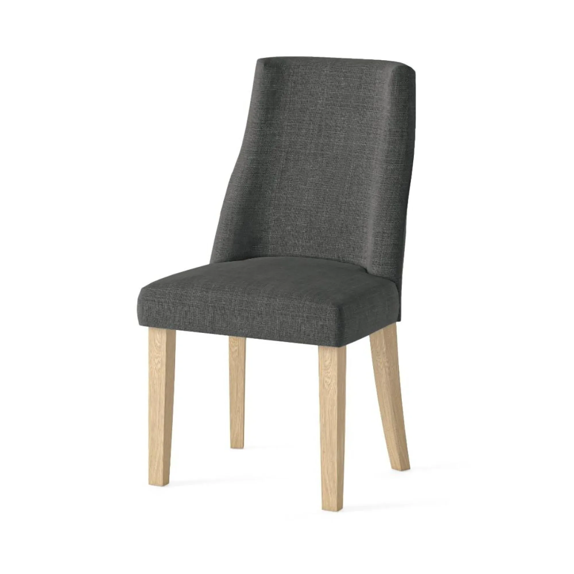 Luna Fabric Dining Chair Set - Charcoal