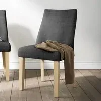 Luna Fabric Dining Chair Set - Charcoal