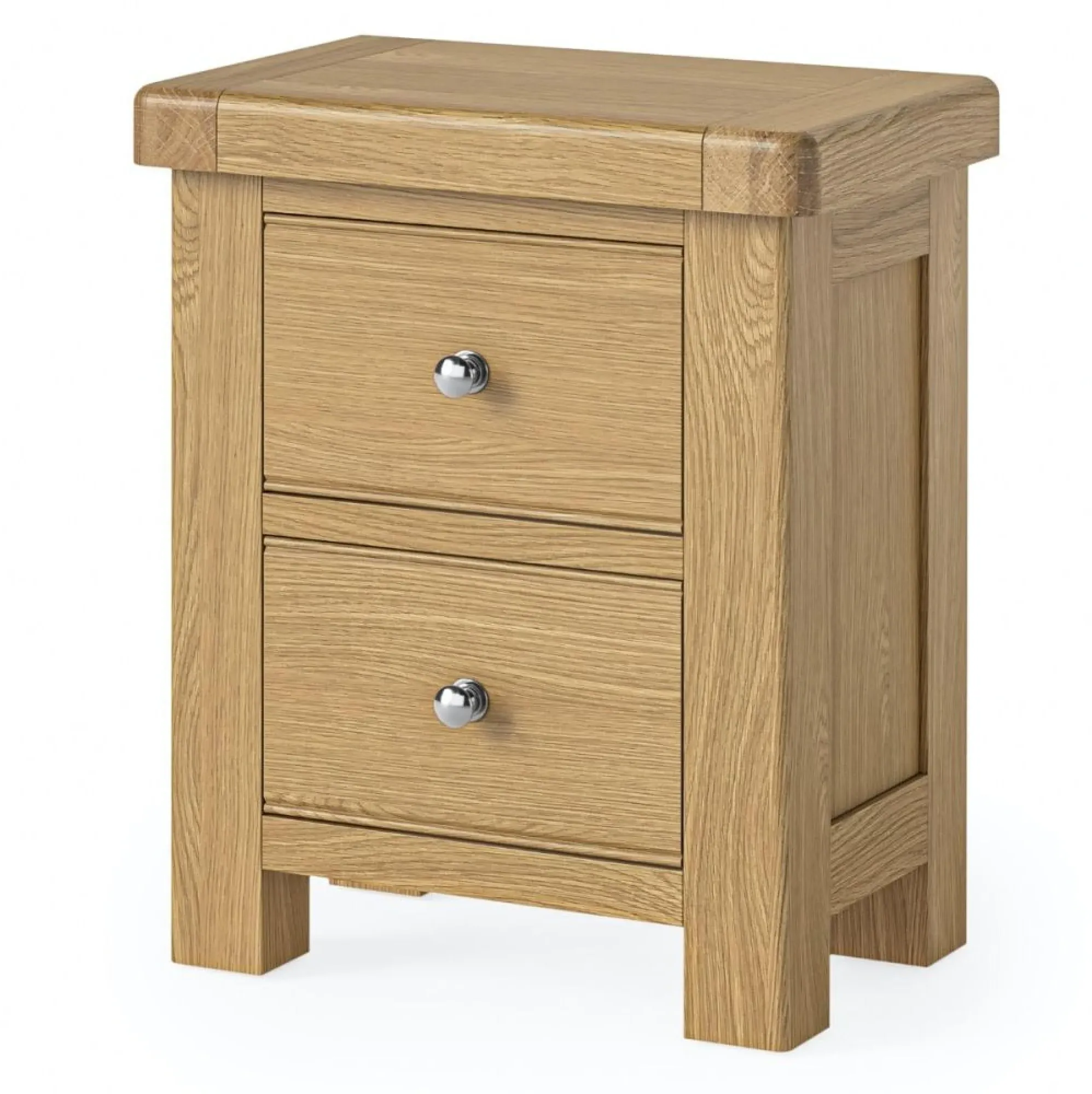 Normandy 2 Drawer Bedside Cabinet - Oak