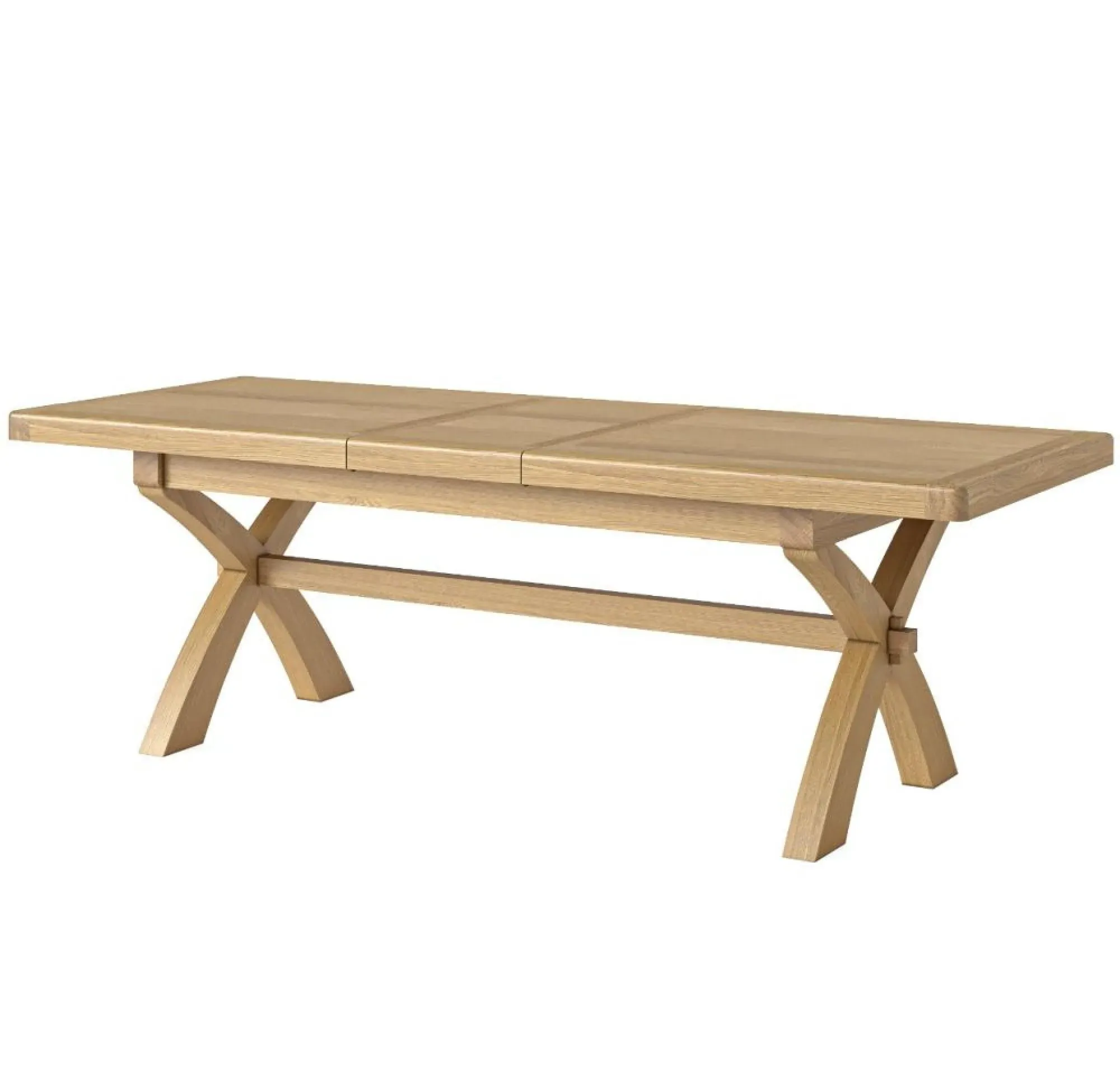 Normandy 8-10 Seater Extendable Dining Table with Cross Leg - Oak