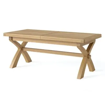 Normandy 8-10 Seater Extendable Dining Table with Cross Leg - Oak