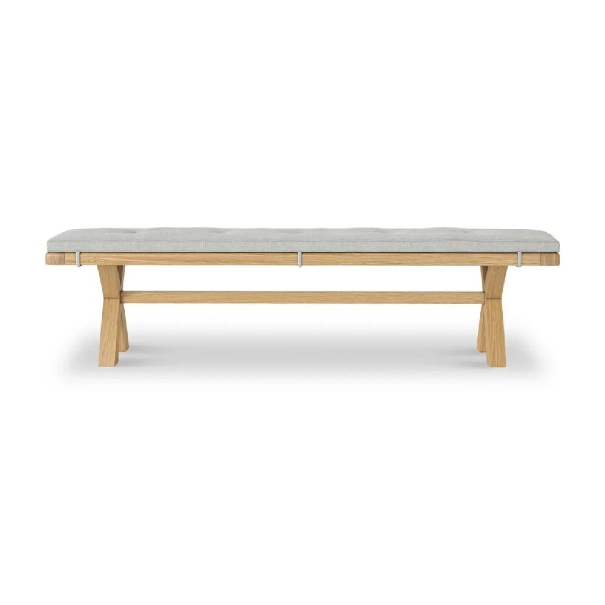 Normandy Dining Bench with Cross Leg - Beige, Oak