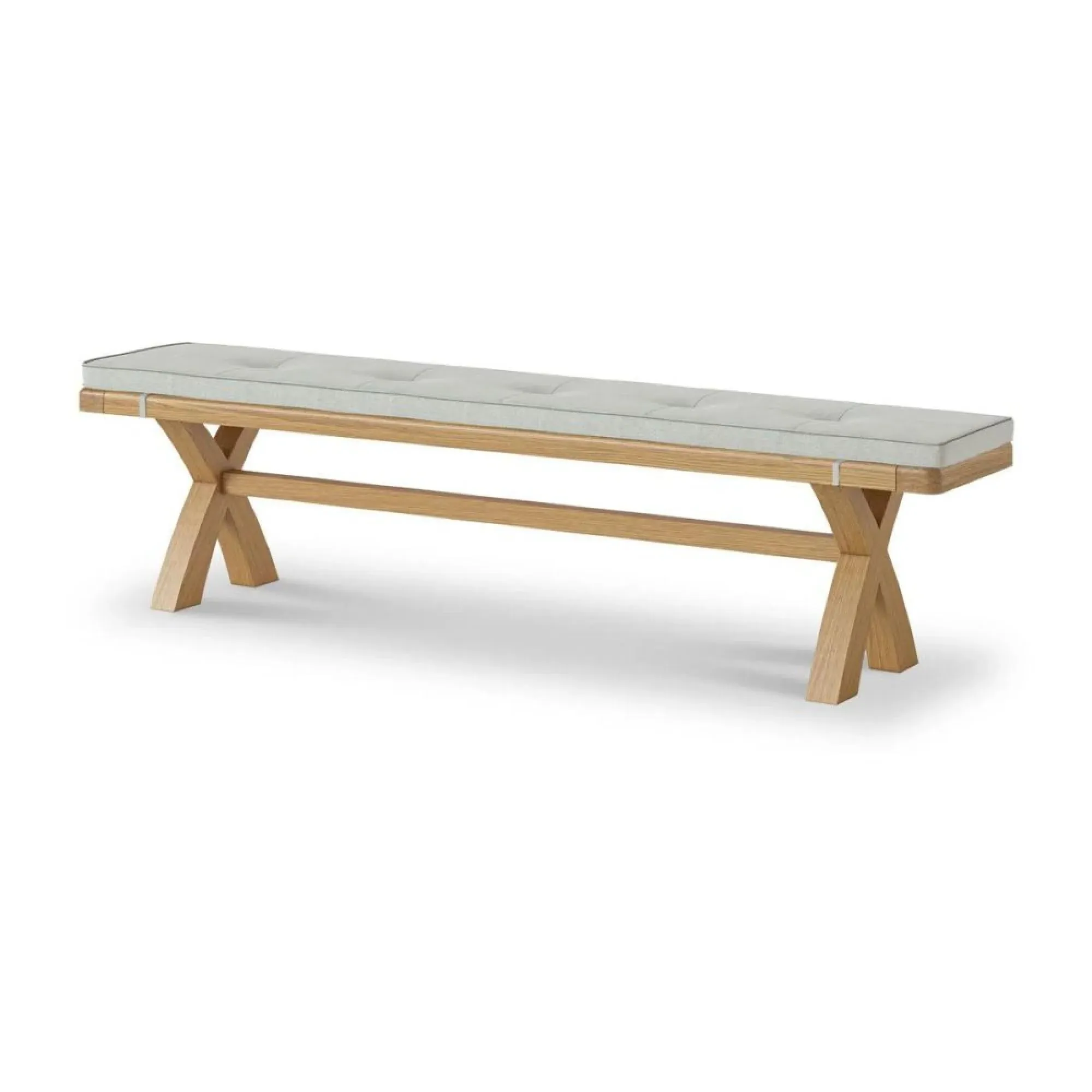 Normandy Dining Bench with Cross Leg - Beige, Oak