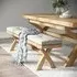 Normandy Dining Bench with Cross Leg - Beige, Oak