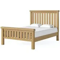 Normandy Double Slatted Bed Frame - Oak
