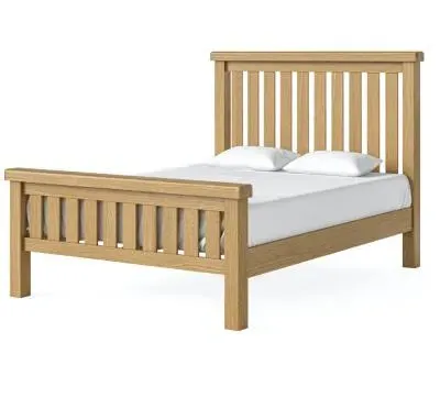 Normandy Double Slatted Bed Frame - Oak image