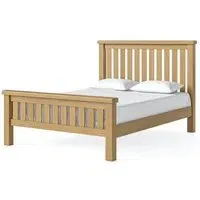 Normandy King Size Slatted Bed Frame - Oak