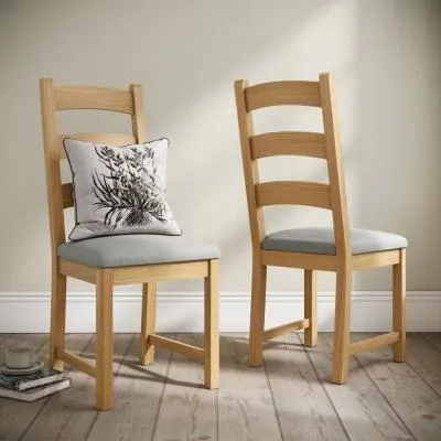 Normandy Ladder Back Dining Chair - Beige, Oak image