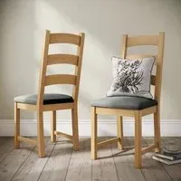 Normandy Ladder Back Dining Chair - Charcoal, Oak