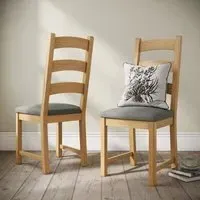 Normandy Ladder Back Dining Chair - Grey, Oak