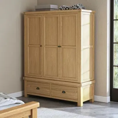 Normandy Oak 3 Door Triple Wardrobe image