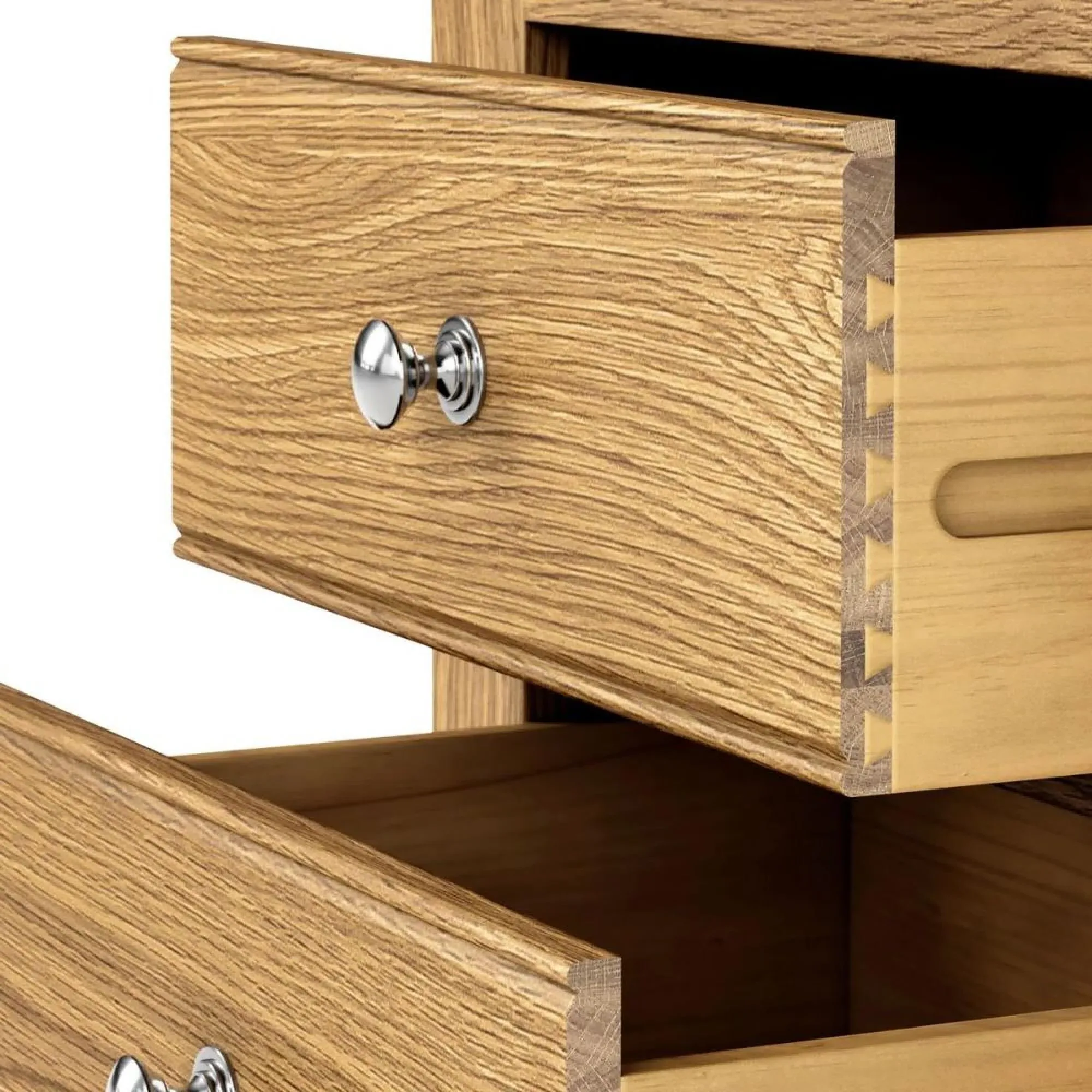 Normandy Oak 5 Drawer Tallboy Chest