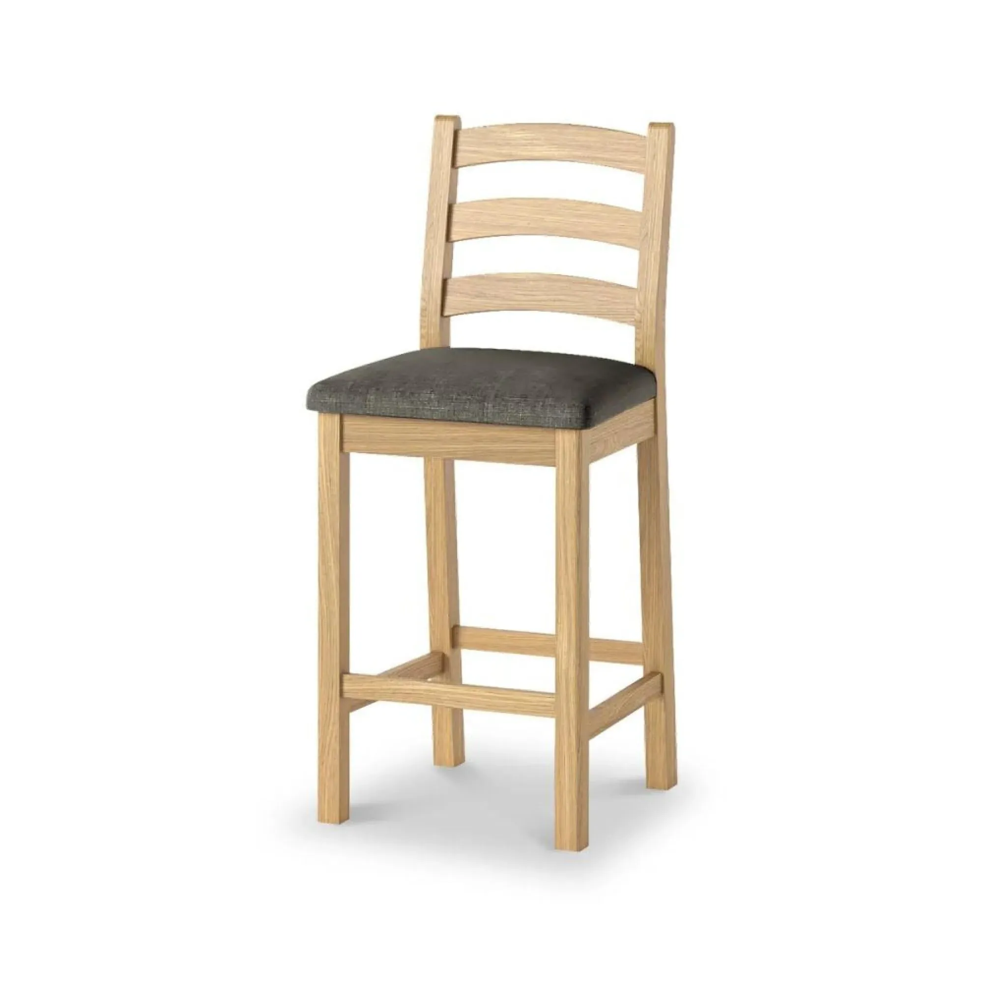 Normandy Oak Bar Stool Set - Charcoal, Fabric