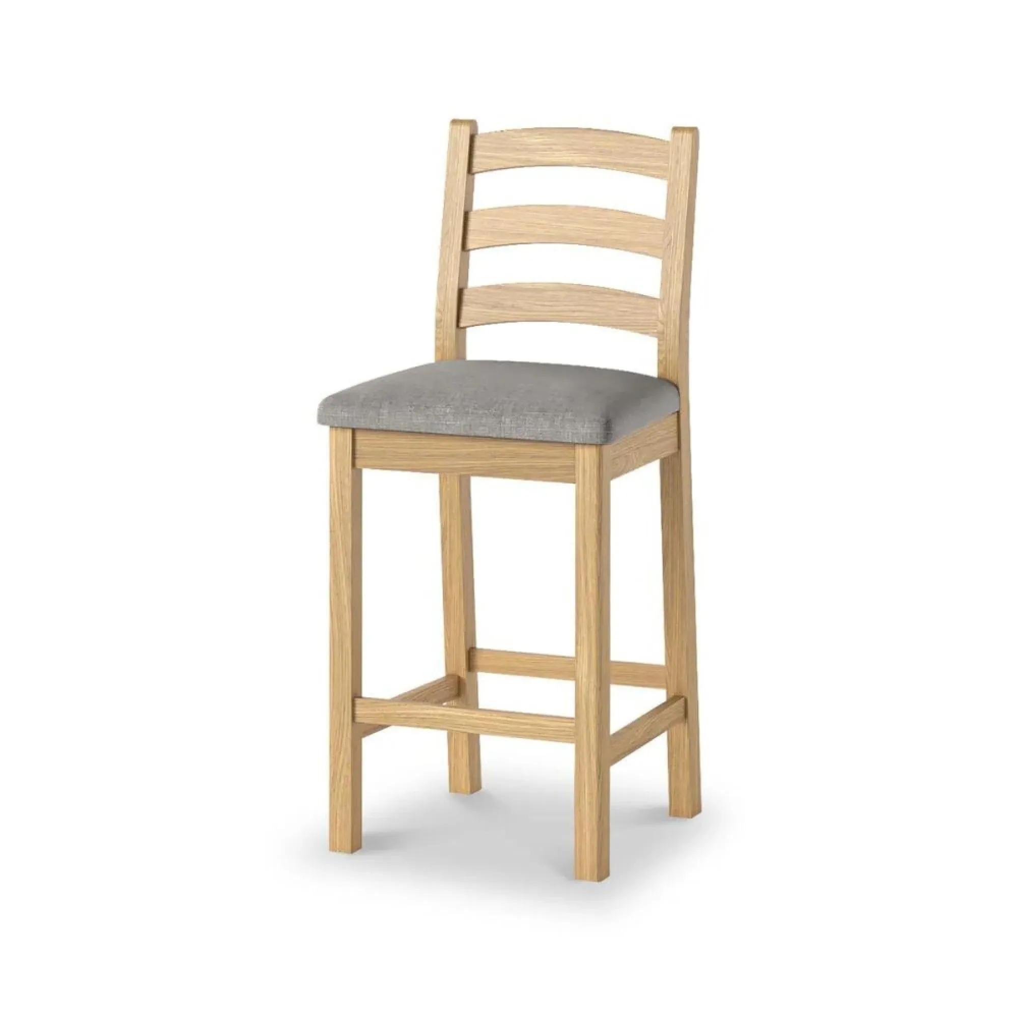 Normandy Oak Bar Stool Set - Grey, Fabric