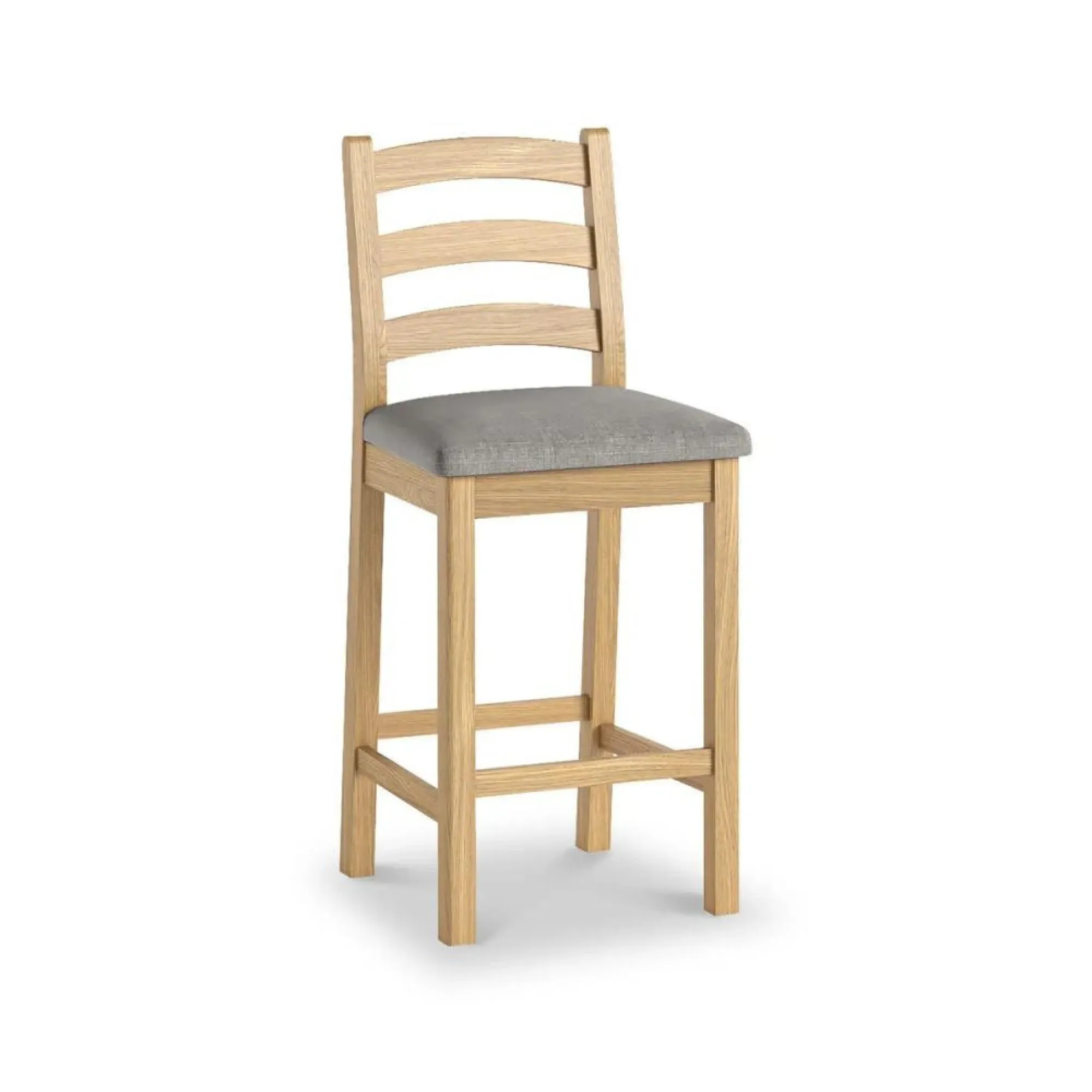 Normandy Oak Bar Stool Set - Grey, Fabric