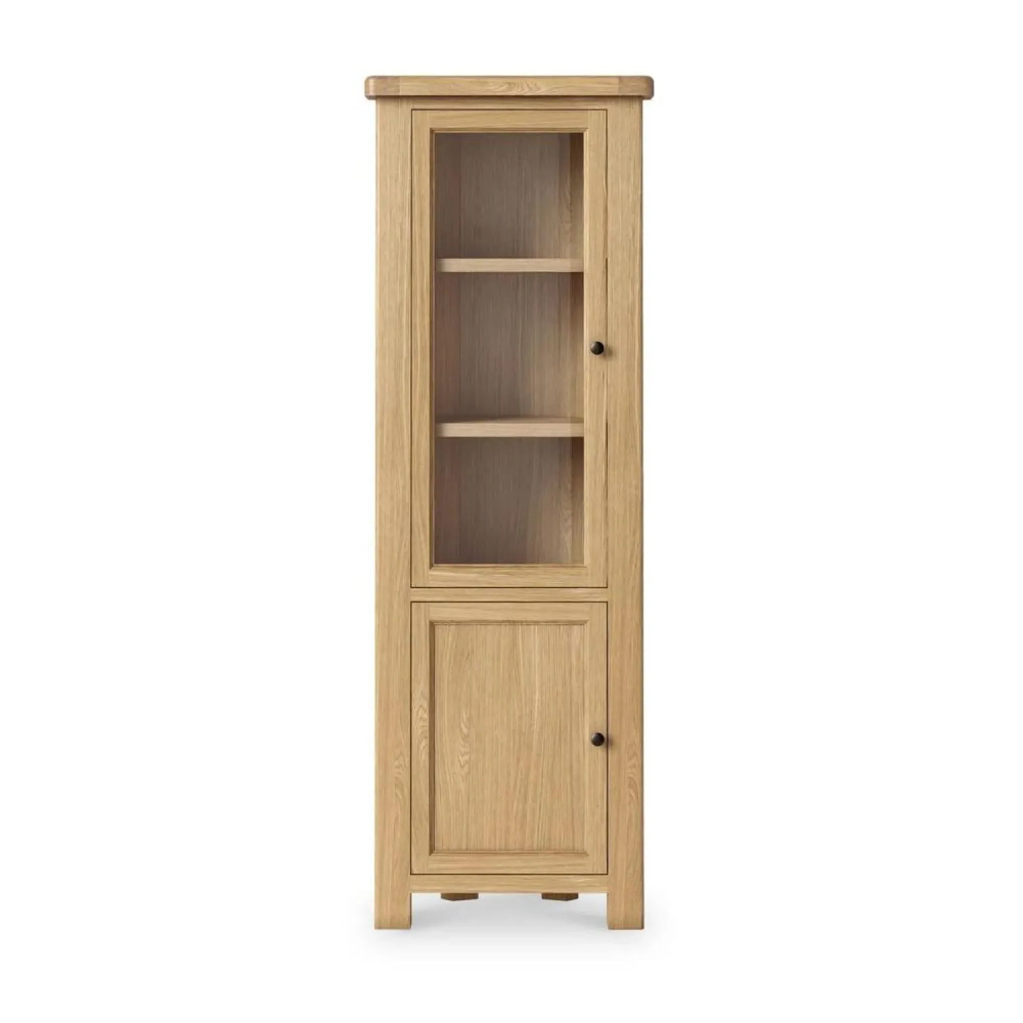 Normandy Oak Corner Display Cabinet - Oak