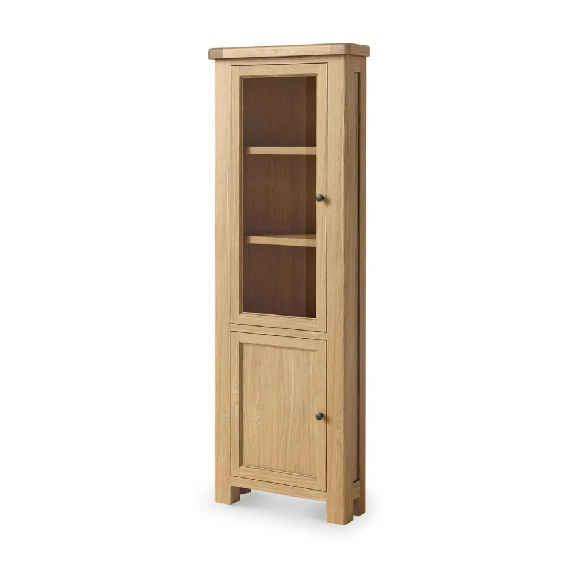Normandy Oak Corner Display Cabinet - Oak