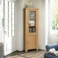 Normandy Oak Corner Display Cabinet - Oak