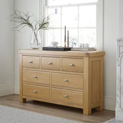 Normandy Oak Wide Chest of Drawers