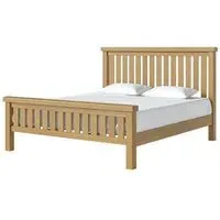 Normandy Queen Size Slatted Bed Frame - Oak