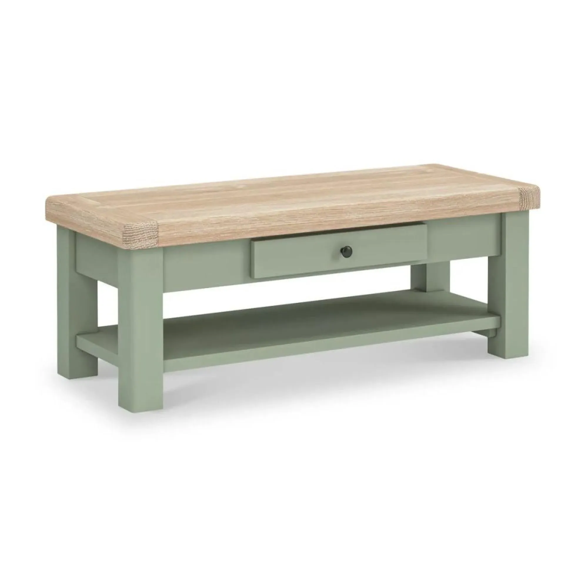 Salcombe 1 Drawer Coffee Table - Sage, Oak