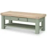 Salcombe 1 Drawer Coffee Table - Sage, Oak