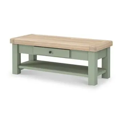 Salcombe 1 Drawer Coffee Table - Sage, Oak image