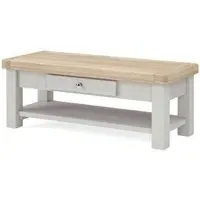 Salcombe 1 Drawer Coffee Table - Stone Grey, Oak