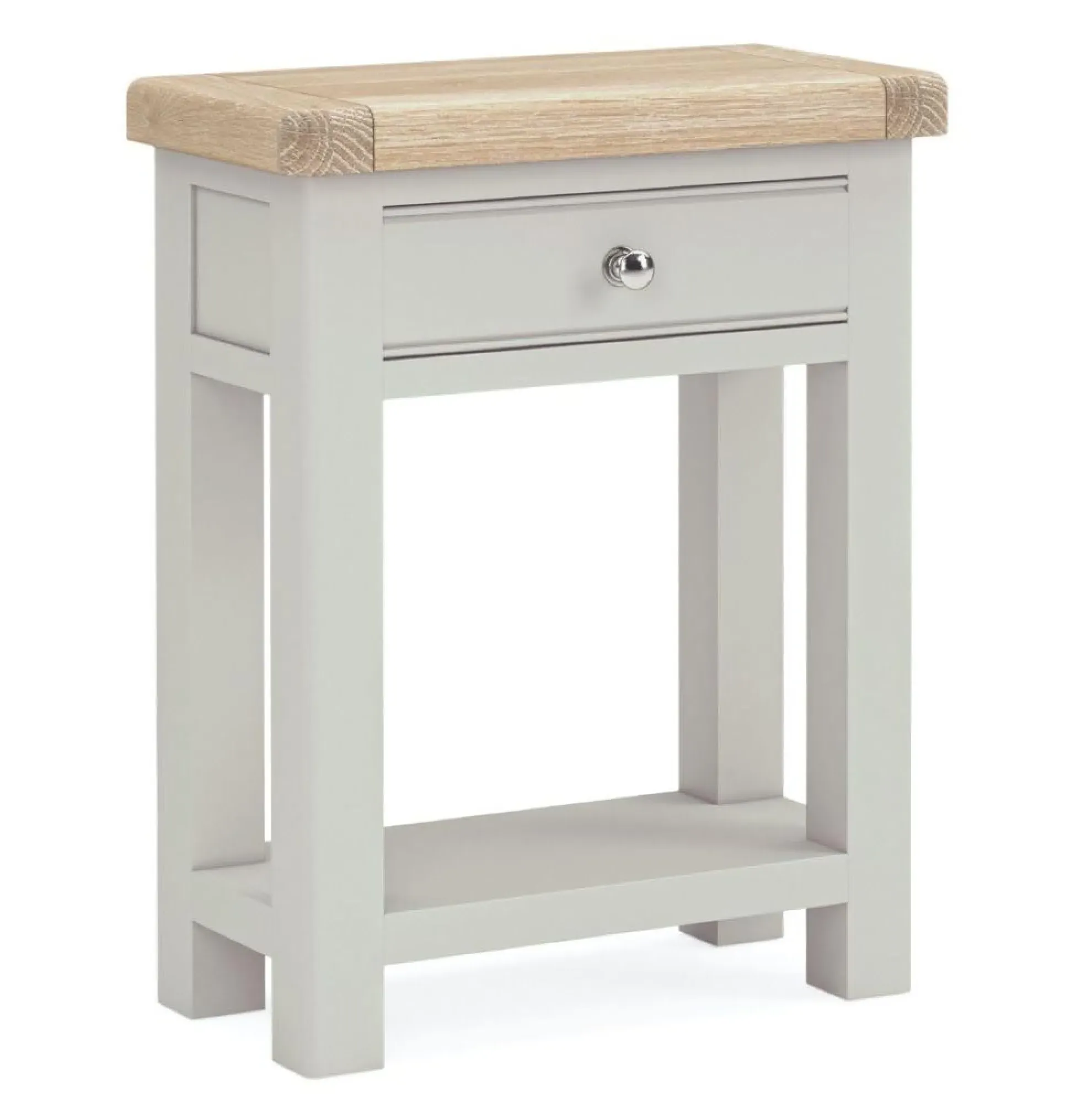 Salcombe 1 Drawer Telephone Table - Stone Grey, Oak