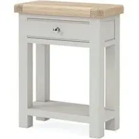 Salcombe 1 Drawer Telephone Table - Stone Grey, Oak