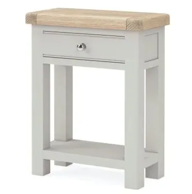 Salcombe 1 Drawer Telephone Table - Stone Grey, Oak