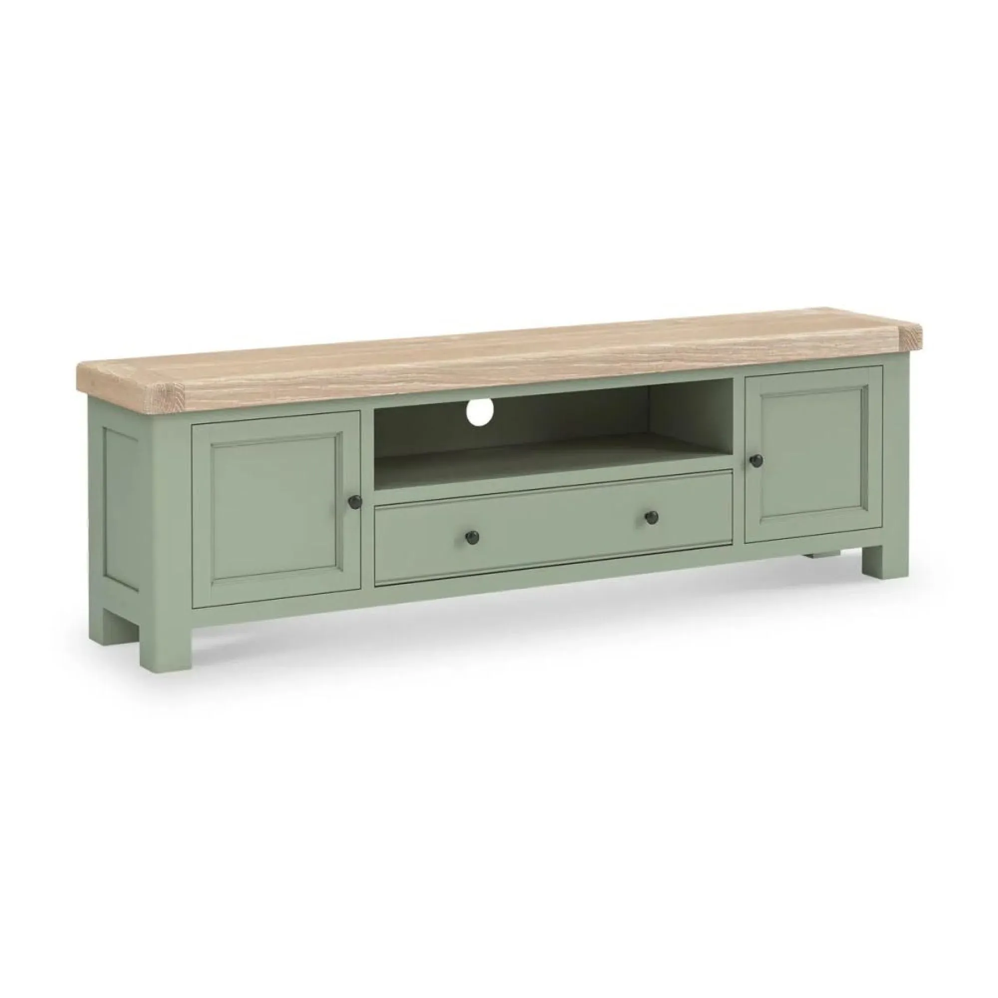 Salcombe 190cm Storage TV Unit - Sage, Oak