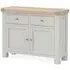 Salcombe 2 Door Small Sideboard - Stone Grey, Oak