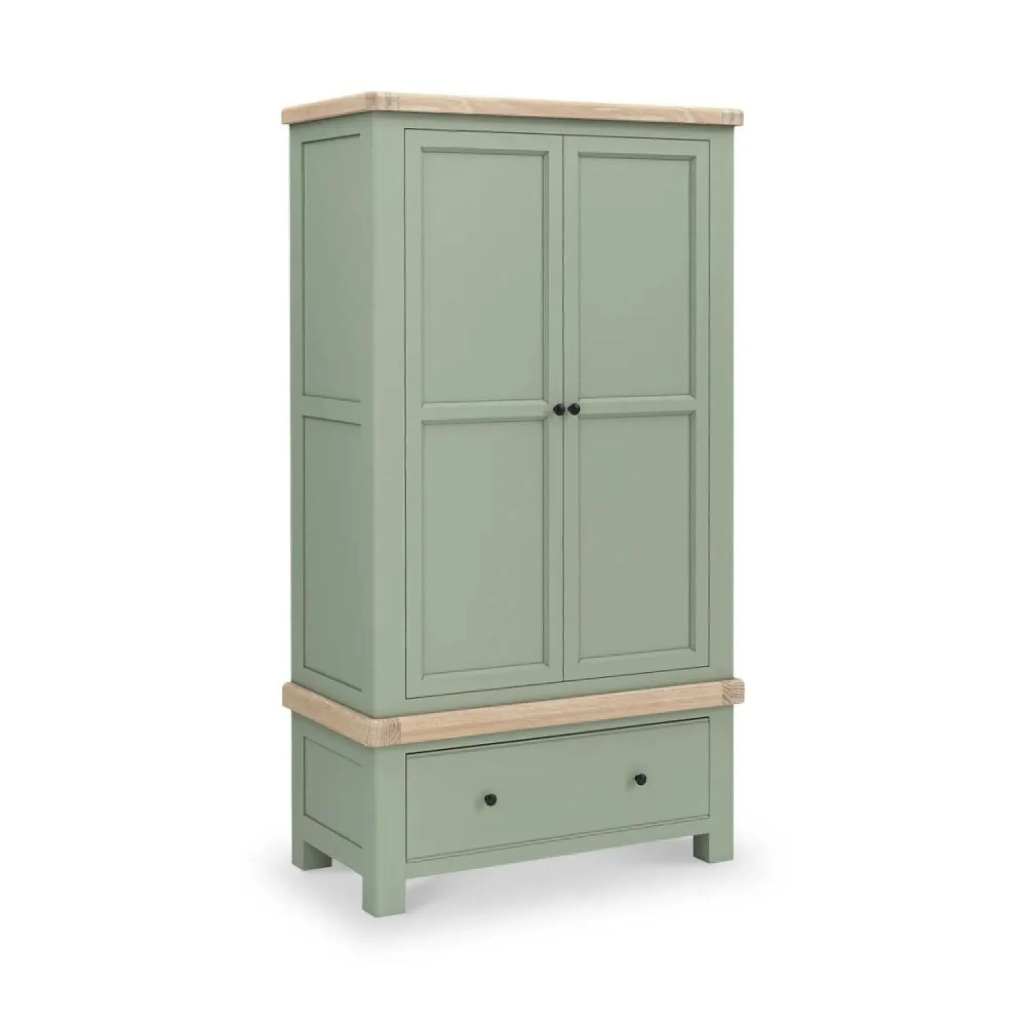 Salcombe 2 Door Wardrobe - Sage, Oak