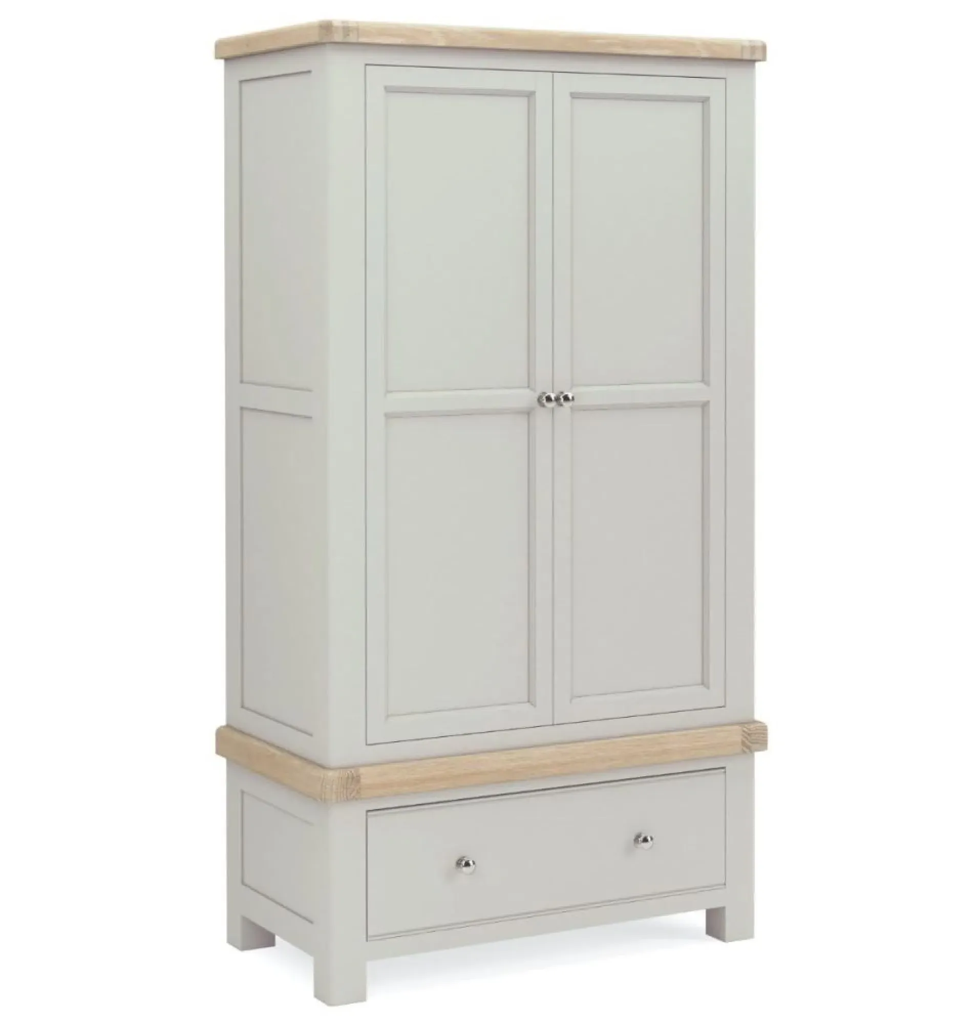 Salcombe 2 Door Wardrobe - Stone Grey, Oak