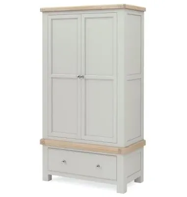 Salcombe 2 Door Wardrobe - Stone Grey, Oak