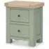 Salcombe 2 Drawer Bedside Cabinet - Sage, Oak