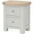 Salcombe 2 Drawer Bedside Cabinet - Stone Grey, Oak
