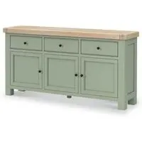 Salcombe 3 Door Large Sideboard - Sage, Oak