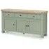 Salcombe 3 Door Large Sideboard - Sage, Oak