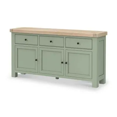 Salcombe 3 Door Large Sideboard - Sage, Oak image